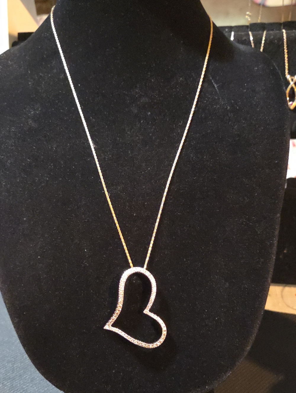 Karizia S.P.A 925 14k Gold Plated CZ Heart Necklace